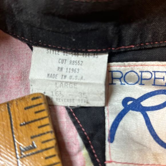 Vintage Roper Mens Made USA Pattern Print Western Button Long Sleeve Shirt Sz L - Picture 6 of 6